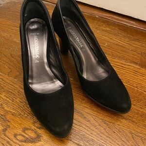 Aquatalia black suede shoes